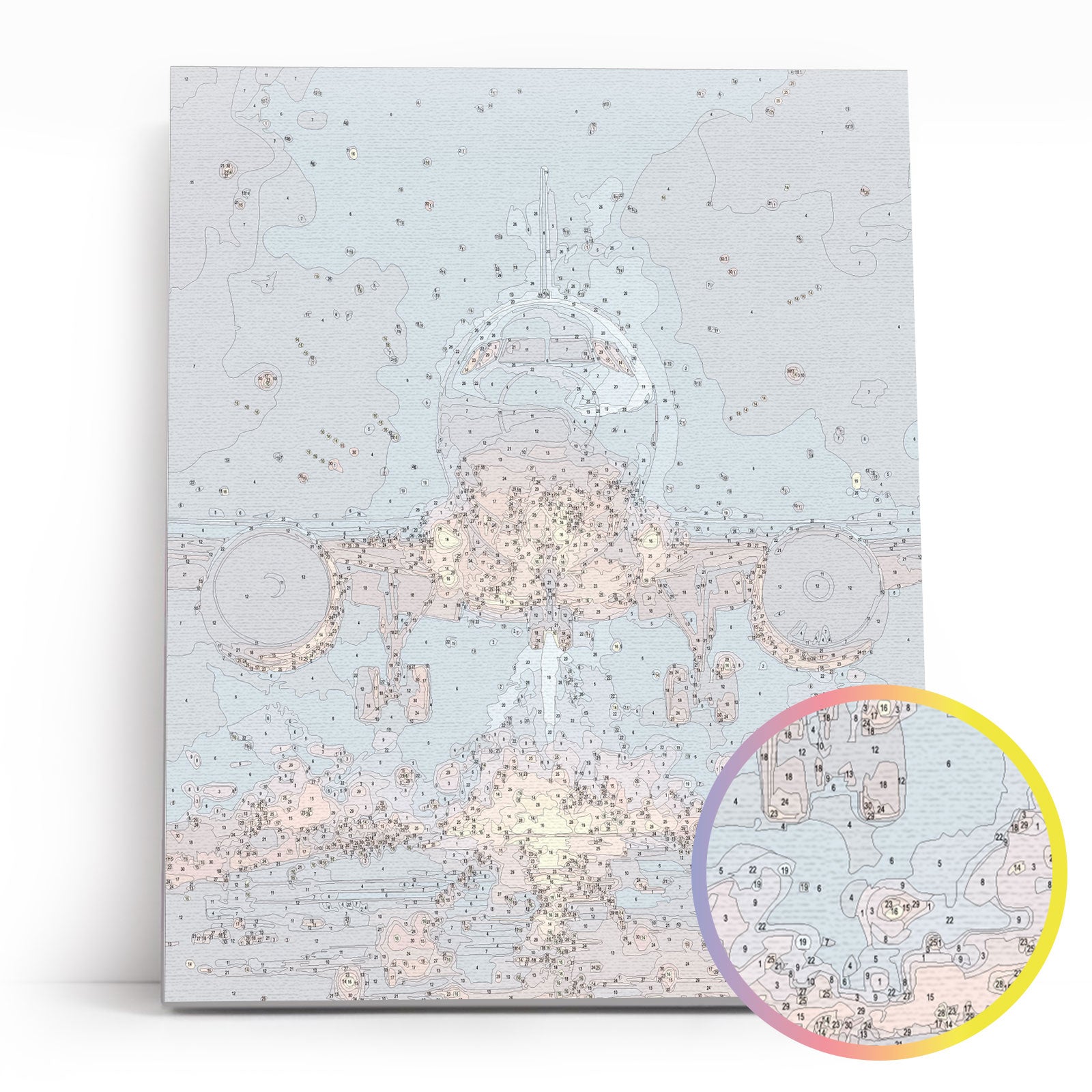 Lot w Niebo MG2513e - płótno lniane z ponumerowanymi konturami zbliżenie - malowanie po numerach 40x50 cm Värvikas
