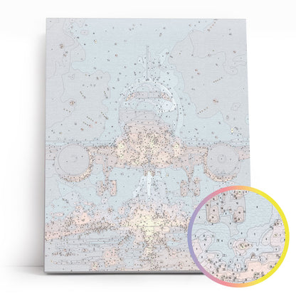 Lot w Niebo MG2513e - płótno lniane z ponumerowanymi konturami zbliżenie - malowanie po numerach 40x50 cm Värvikas
