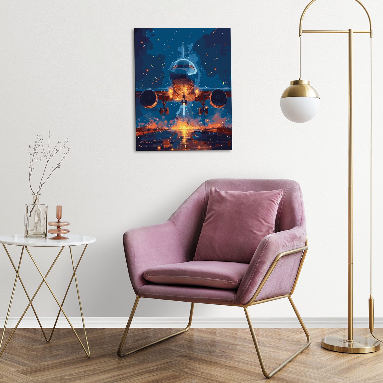 Lot w Niebo MG2513e - obraz malowanie po numerach 40x50 cm powieszony na ścianie w salonie - Värvikas Premium
