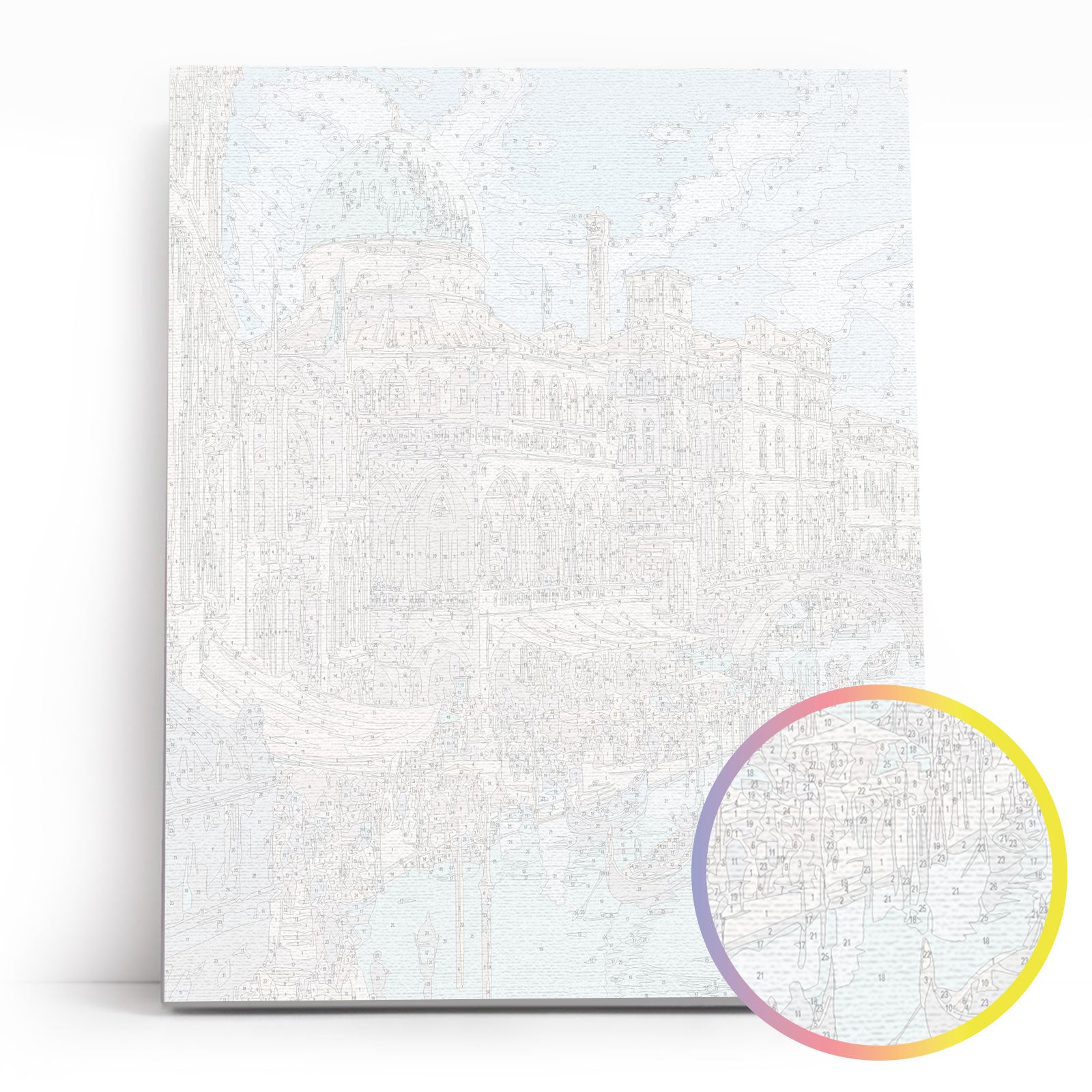 Ponadczasowa Wenecja MG2522e - płótno lniane z ponumerowanymi konturami zbliżenie - malowanie po numerach 40x50 cm Värvikas
