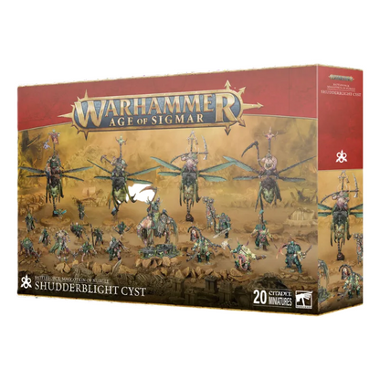 Maggotkin of Nurgle Battleforce: Shudderblight Cyst – pudełko zestawu z 20 figurkami Warhammer Age of Sigmar, Pusgoyle Blightlords i Putrid Blightkings, Games Workshop
