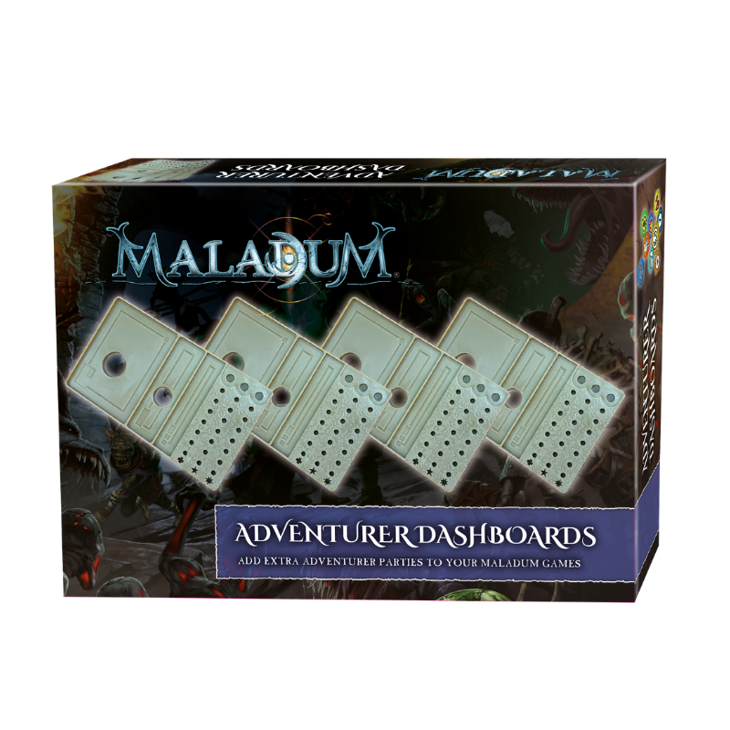 Maladum Adventurer Dashboards – pudełko zestawu plansz Poszukiwaczy Przygód Battle Systems
