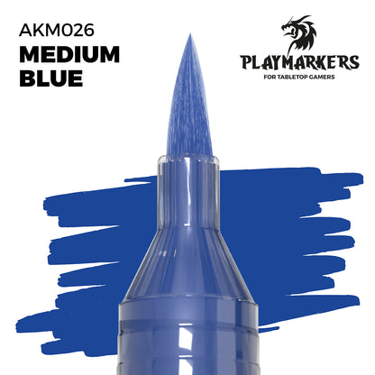 Medium Blue AKM026 AK Interactive Playmarker końcówka pędzelkowa z próbką koloru - klasyczny nasycony błękit marker akrylowy do malowania zbroi i mundurów figurek tabletop - AK Interactive
