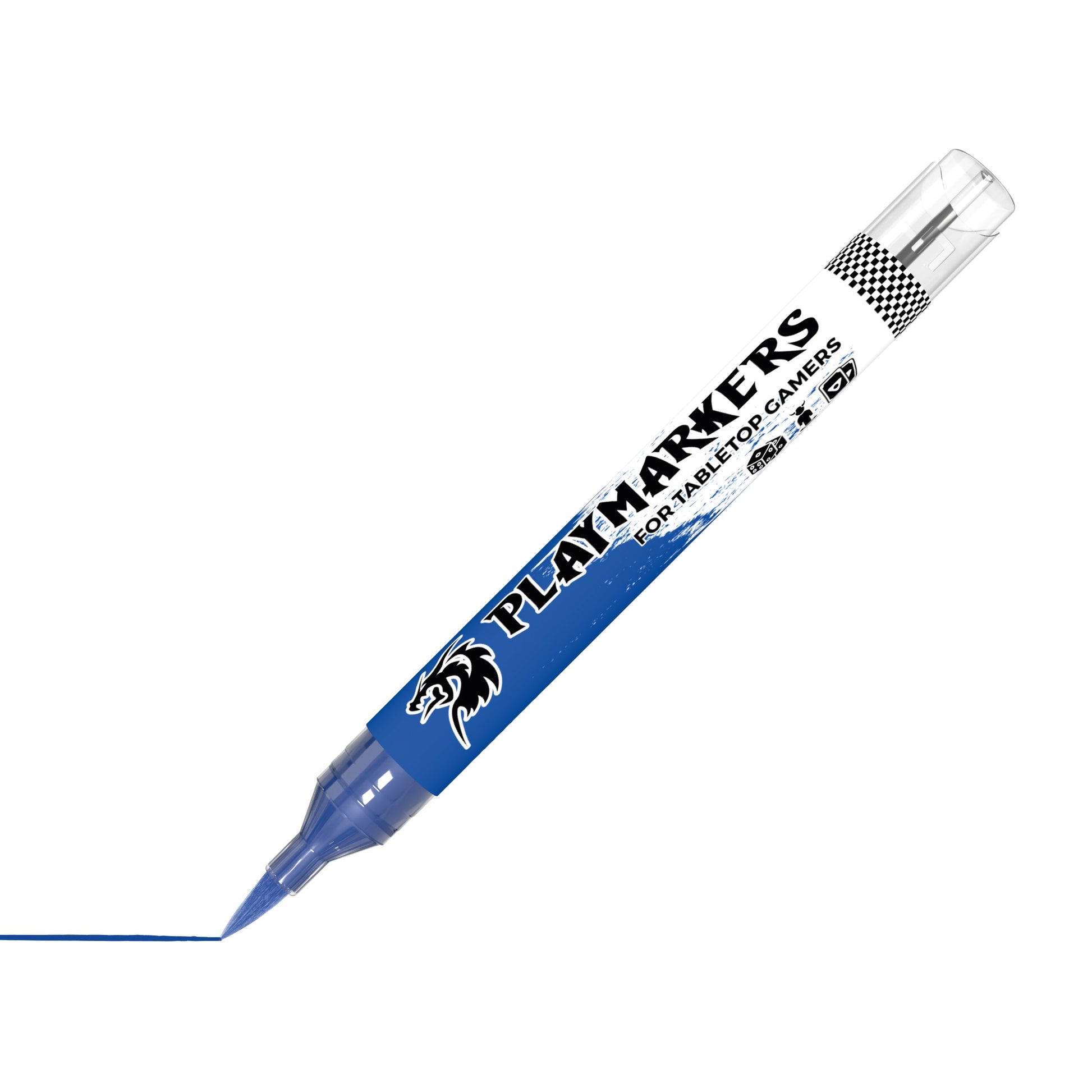 AKM026 AK Interactive Playmarker marker ukośnie z końcówką pędzelkową - niebieski marker akrylowy do figurek Warhammer i gier tabletop - AK Interactive
