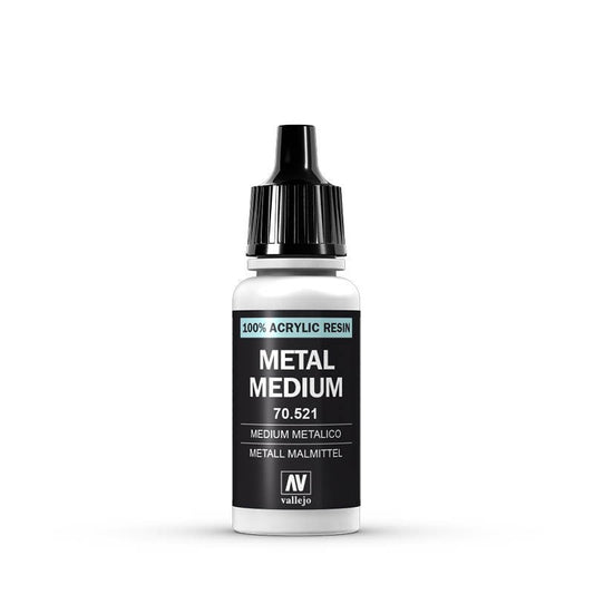 Vallejo Metal Medium 70.521 - medium akrylowe 17ml nadające metaliczny połysk farbom do malowania figurek i miniatur - Vallejo