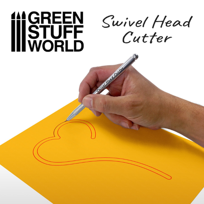 Swivel Head Cutter - Green Stuff World - cięcie krzywych na żółtym materiale