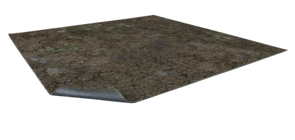 Muddy Streets – Mata do gry 2'x2' z gridem Mousepad Battle Systems – widok ogólny maty z błotnistym motywem