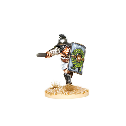Myrmillo Gladiator Hail Caesar 28mm - figurka gladiatora z mieczem i tarczą widok z boku, WGH-IR-75