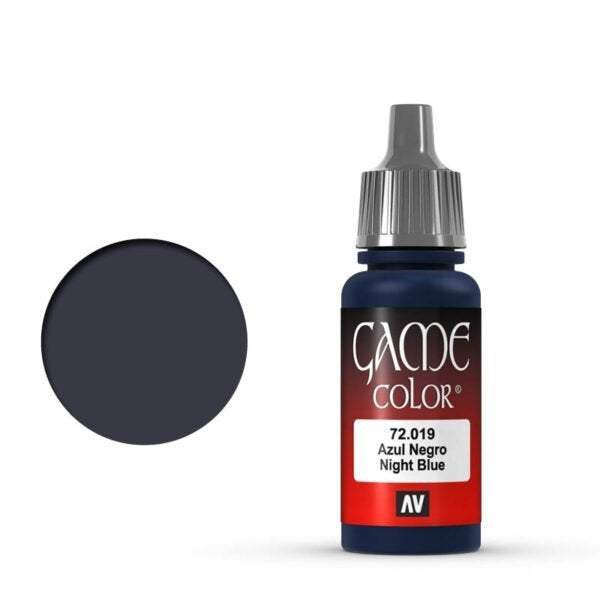 Vallejo Game Color Night Blue 72.019 - granatowoczarna farba akrylowa 17ml do malowania mrocznych figurek fantasy - Vallejo