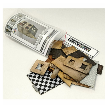 Normandzki Budynek Trzypiętrowy 28mm – elementy MDF wysypane z opakowania, SceneryWargames
