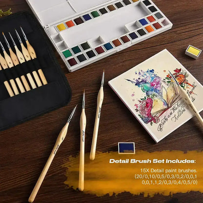 Infografika zastosowań pędzli Golden Maple Nylon – Acrylic Painting (dziewczyna malująca obraz) i Painting Miniatures (malowanie figurki Warhammer Space Marine pędzlem Round 0)
