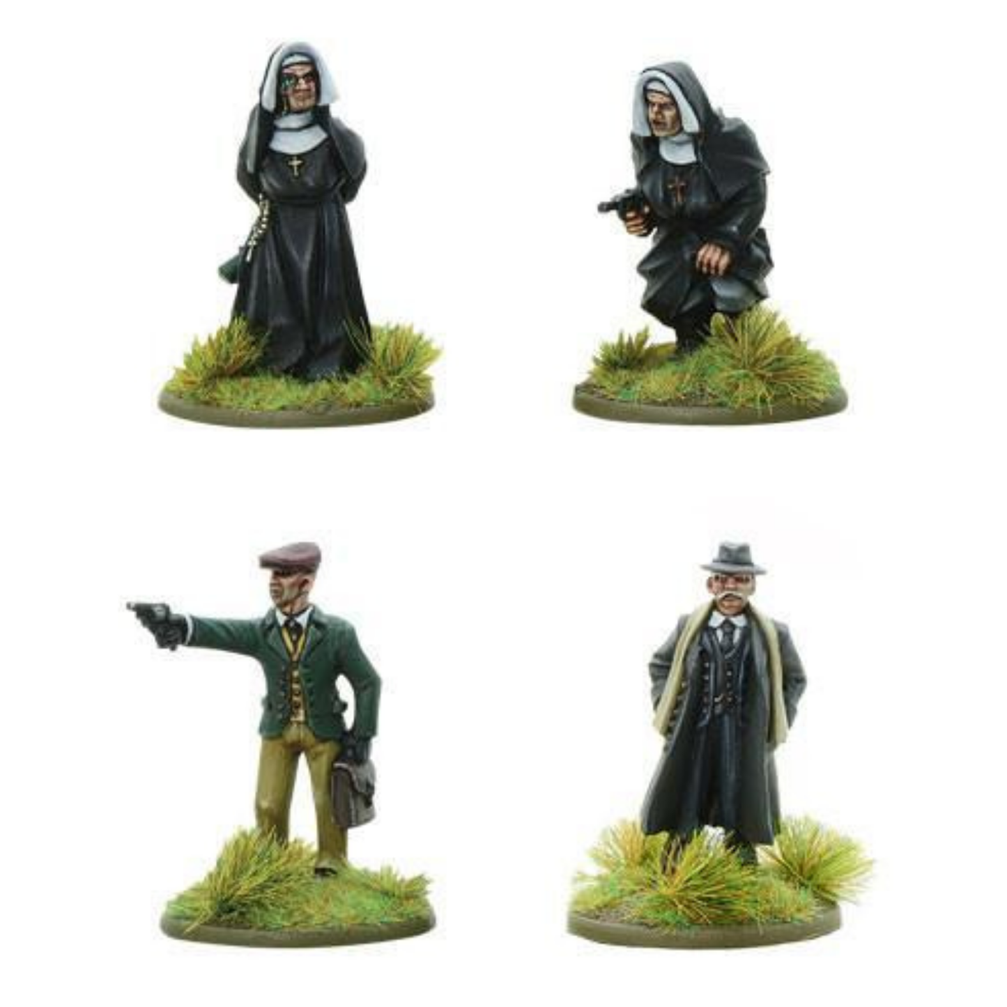 Operation Sea Lion: Enemy Agents – cztery figurki metalowe 28mm Bolt Action, widok ogólny zestawu
