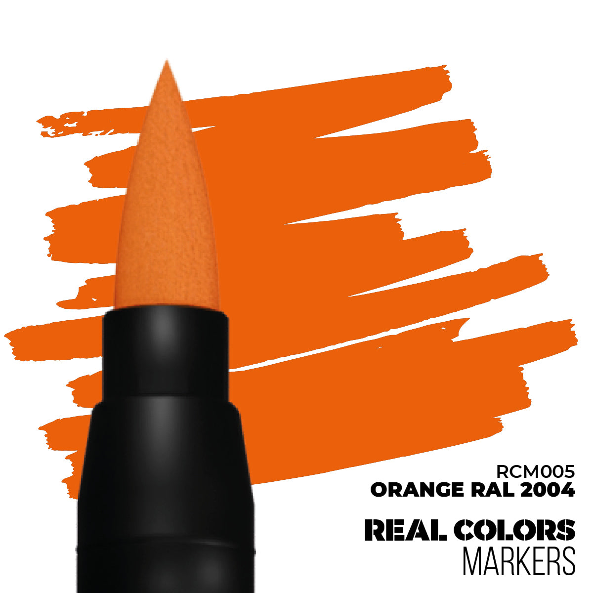 Orange RAL 2004 RCM005 AK Interactive Real Colors Marker końcówka i próbka koloru - pomarańczowy marker akrylowy - AK Interactive
