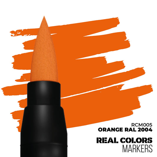 Orange RAL 2004 RCM005 AK Interactive Real Colors Marker końcówka i próbka koloru - pomarańczowy marker akrylowy - AK Interactive
