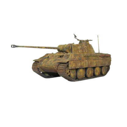 Panther Ausf A - Bolt Action 1/56 28mm - czołg średni z armatą 75mm KwK 42 L70 w dunkelgelb numer 211 z anteną - widok z boku - Warlord Games