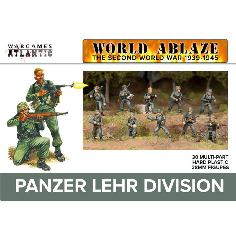 Panzer Lehr Division pudełko World Ablaze Wargames Atlantic WAAWA002 – 30 figurek plastik 28mm
