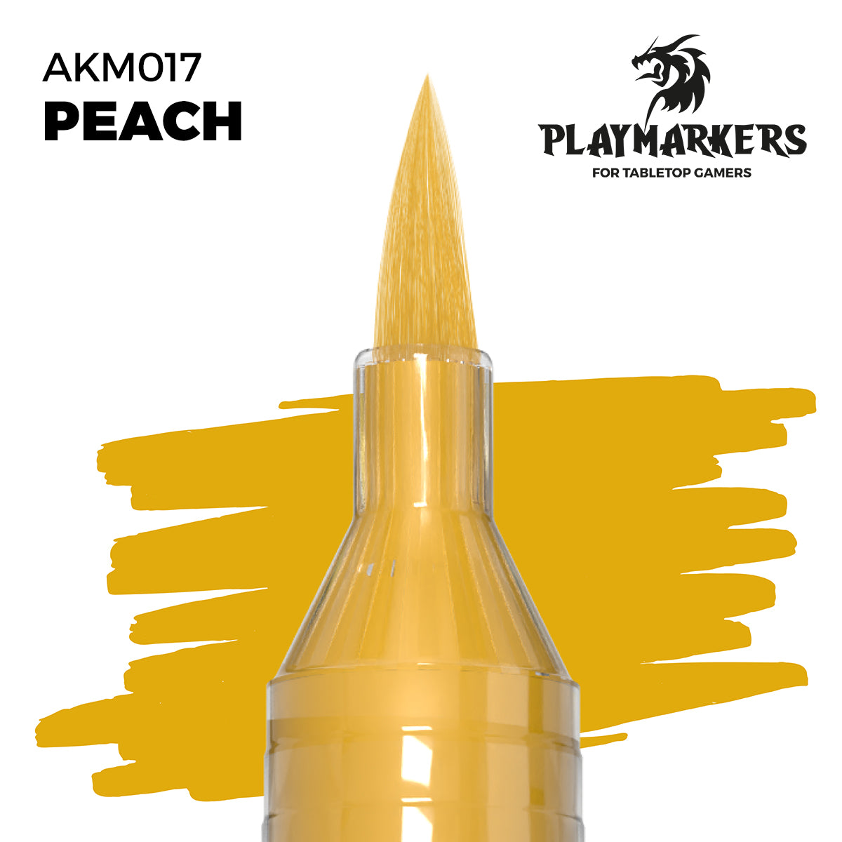 Peach AKM017 AK Interactive Playmarker końcówka pędzelkowa z próbką koloru - ciepły brzoskwiniowy marker akrylowy do malowania karnacji figurek tabletop - AK Interactive
