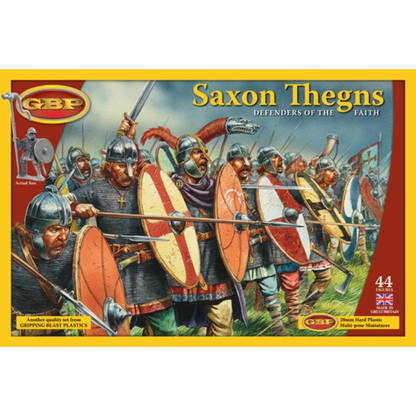 Plastic Saxon Thegns pudełko Gripping Beast GBP02 – 44 figurki plastikowe 28mm Swordpoint
