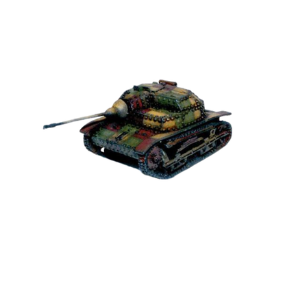 Polish TKS Tankette – model 28mm w kamuflażu trójkolorowym, widok z przodu i boku, Bolt Action Warlord Games
