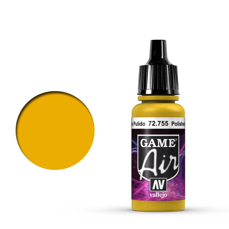 Vallejo Game Air Polished Gold 72.755 - metaliczna złota farba akrylowa 17ml do aerografu do malowania złotych zbroi i ozdób figurek fantasy - Vallejo
