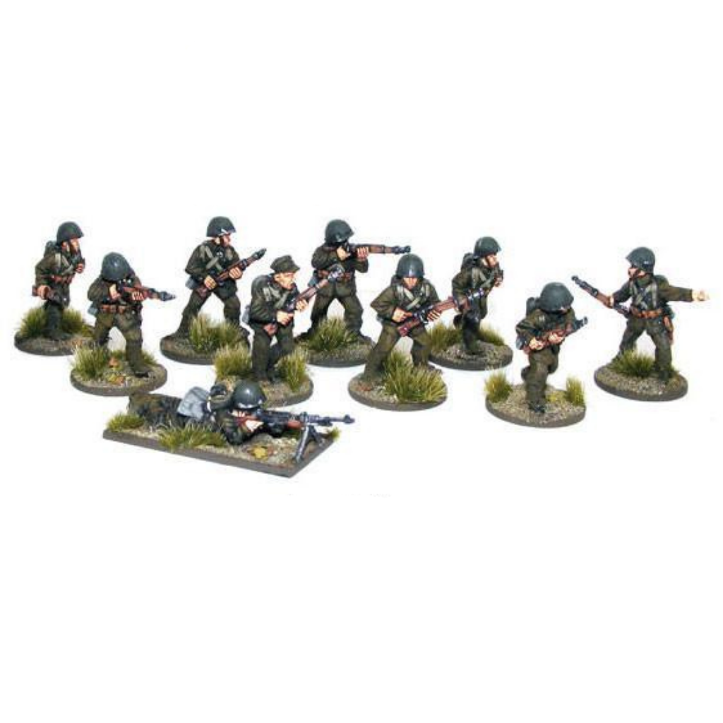 Polska Piechota Sekcja – 10 metalowych figurek 28mm pomalowanych, widok z przodu, Bolt Action Warlord Games WGB-PI-26
