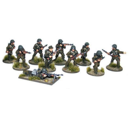 Polska Piechota Sekcja – 10 metalowych figurek 28mm pomalowanych, widok z przodu, Bolt Action Warlord Games WGB-PI-26
