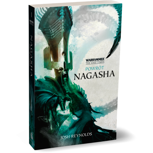 Powrót Nagasha – okładka 3D powieści Warhammer The End Times, Josh Reynolds, Koniec Czasów Tom I, miękka oprawa
