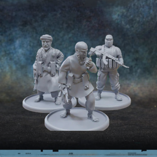 Rebels HQ Team – 3 figurki dowództwa rebeliantów w skali 28mm, żywica, druk 3D, Patrick Miniatures
