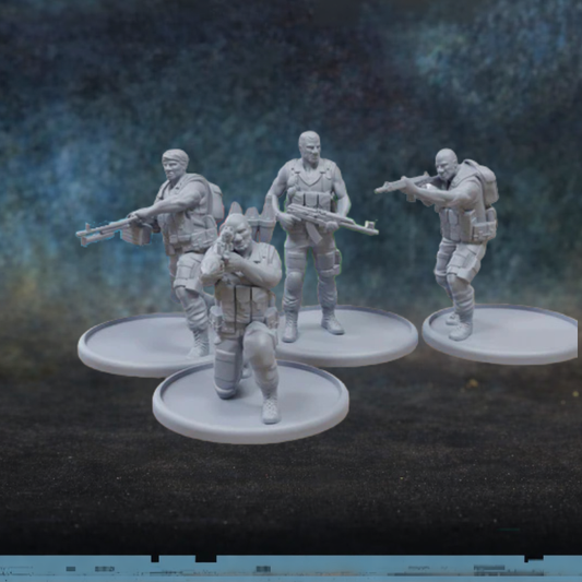 African Militia – 4 figurki afrykańskiej milicji w skali 28mm, żywica, druk 3D, Patrick Miniatures
