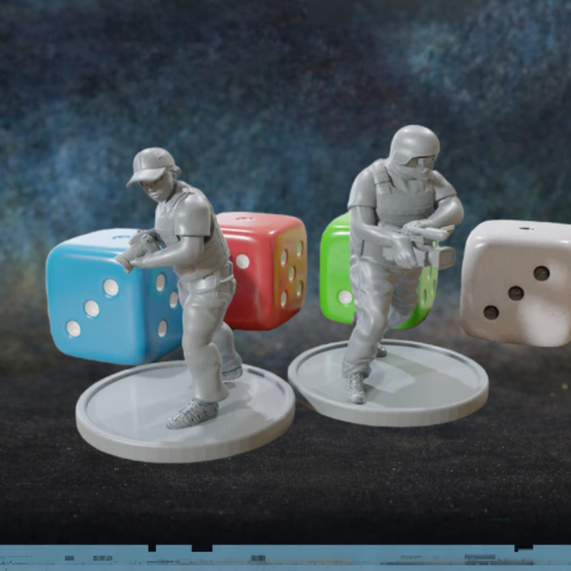 War Journalists – 2 figurki dziennikarzy wojennych z kamerą i mikrofonem w skali 28mm, żywica, druk 3D, Patrick Miniatures
