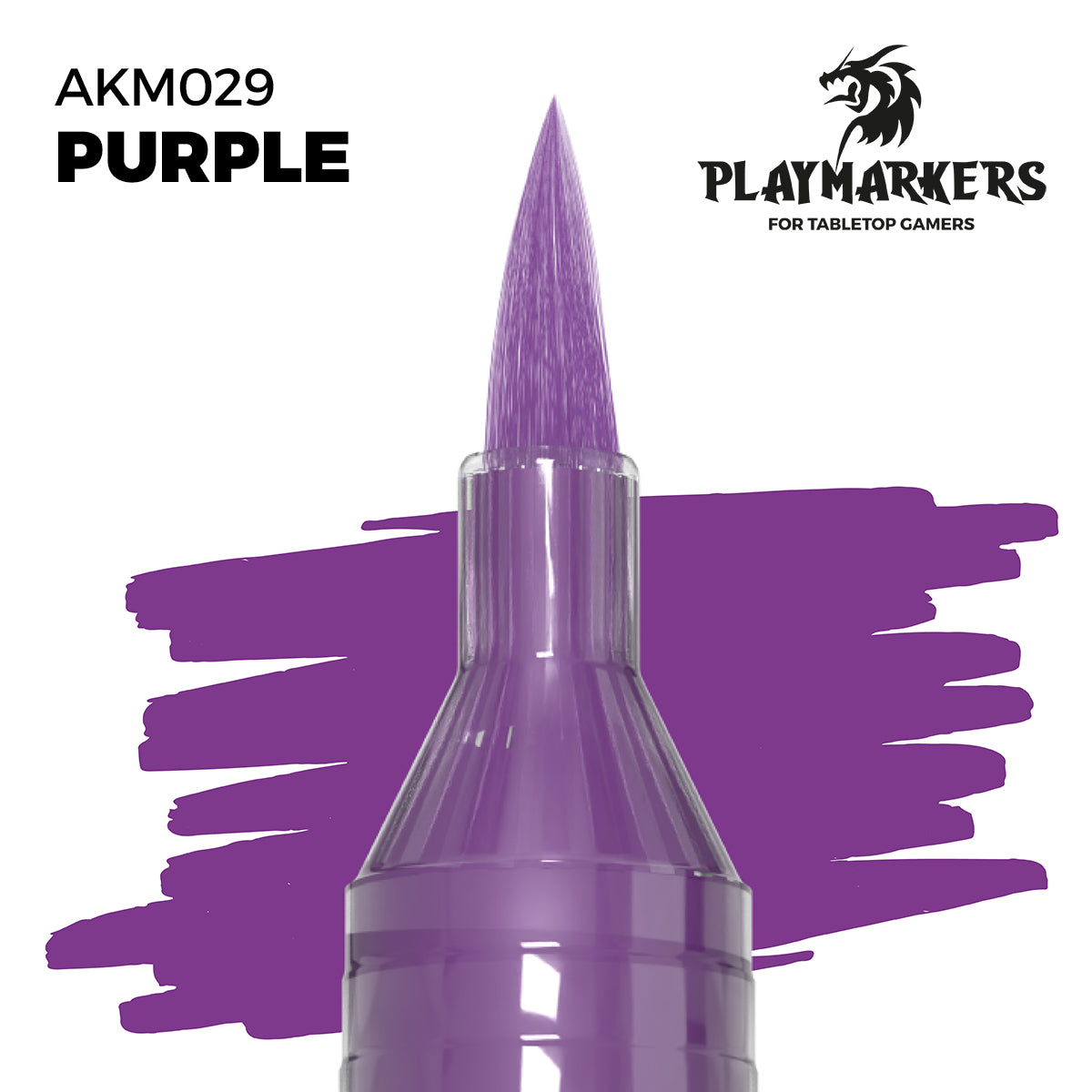 Purple AKM029 AK Interactive Playmarker końcówka pędzelkowa z próbką koloru - królewski fiolet marker akrylowy do malowania figurek tabletop - AK Interactive
