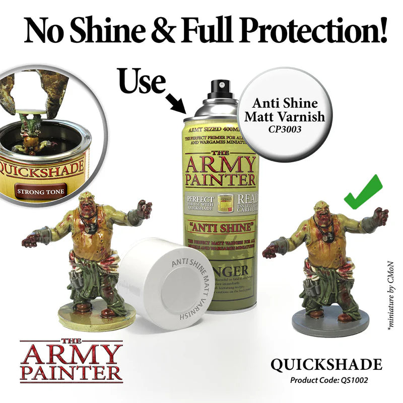 Quickshade Strong Tone + Anti-Shine Matt Varnish CP3003 - matowe wykończenie bez połysku, pełna ochrona figurki
