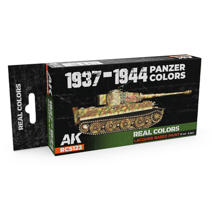 1937-1944 Panzer Colors RCS122 Real Colors - zestaw 6 farb celulozowych Lacquer Based Paint 17ml do niemieckich pojazdów pancernych Wehrmacht WWII - AK Interactive
