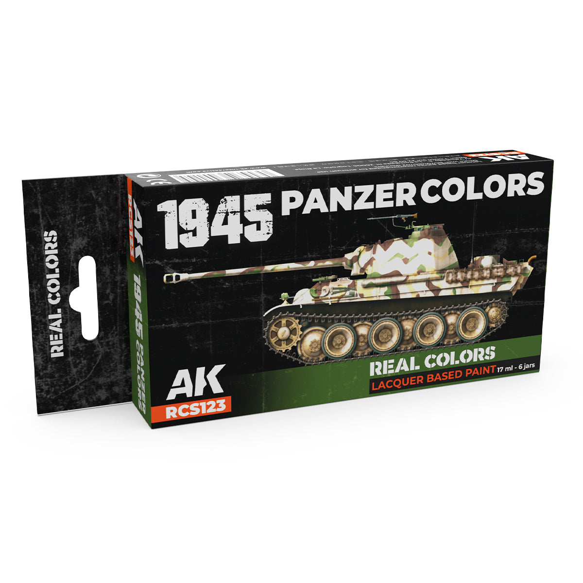 1945 Panzer Colors RCS123 Real Colors - zestaw 6 farb celulozowych Lacquer Based Paint 17ml do niemieckich pojazdów pancernych WWII 1944-1945 - AK Interactive
