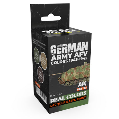 German Army AFV Colors 1943-1945 AK Interactive Real Colors RCS125 - zestaw 3 farb lakierowych do niemieckich pojazdów WWII - AK Interactive
