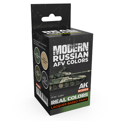Modern Russian AFV Colors AK Interactive Real Colors RCS132 - zestaw 4 farb celulozowych do współczesnych rosyjskich pojazdów wojskowych - AK Interactive
