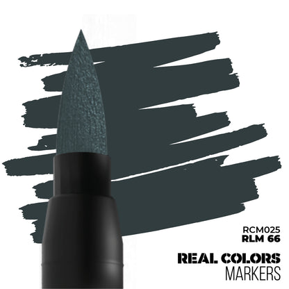 RLM 66 RCM025 AK Interactive Real Colors Marker końcówka i próbka koloru - ciemnoszary Luftwaffe marker akrylowy - AK Interactive
