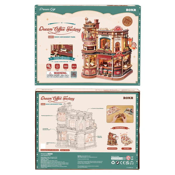 Fabryka Kawy Dream Coffee Factory ROKR EAB02 – schemat linii produkcji kawy wewnątrz modelu