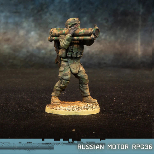 Russian Motor RPG30 Spectre Miniatures – żołnierz Ratnik z granatnikiem RPG-30, 28mm żywica widok z przodu

