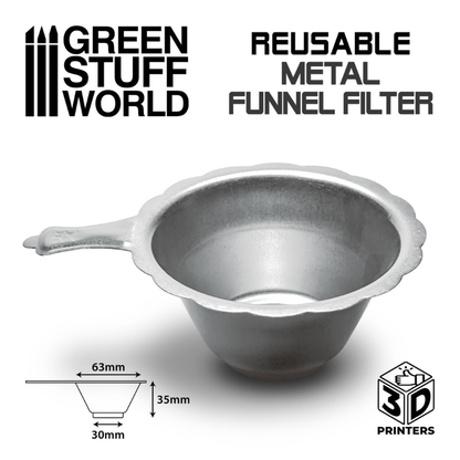 Reusable Metal Resin Filter - Green Stuff World - wymiary 63x35x30mm