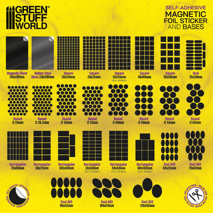Round Magnetic Sheet Self-Adhesive 25mm 10861 – Green Stuff World – pełna gama kształtów i rozmiarów magnesów samoprzylepnych GSW
