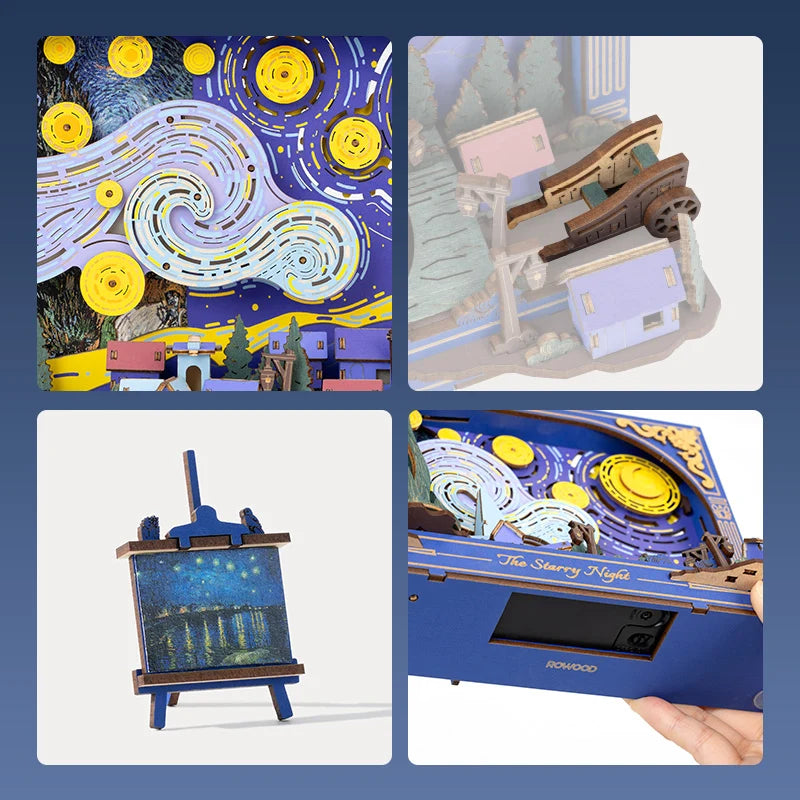 Gwiaździsta Noc The Starry Night Rowood TH003 – ręce składające drewniany cyprys z wielowarstwowych elementów