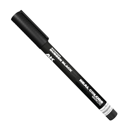 Rubber Black RCM001 AK Interactive Real Colors Marker - czarny marker akrylowy do opon i gumowych elementów modeli i figurek - AK Interactive

