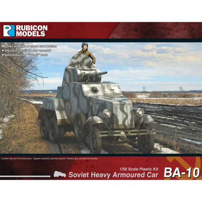 Rubicon Models BA-10 Sowiecki Ciężki Samochód Pancerny – widok boczny pudełka 28mm
