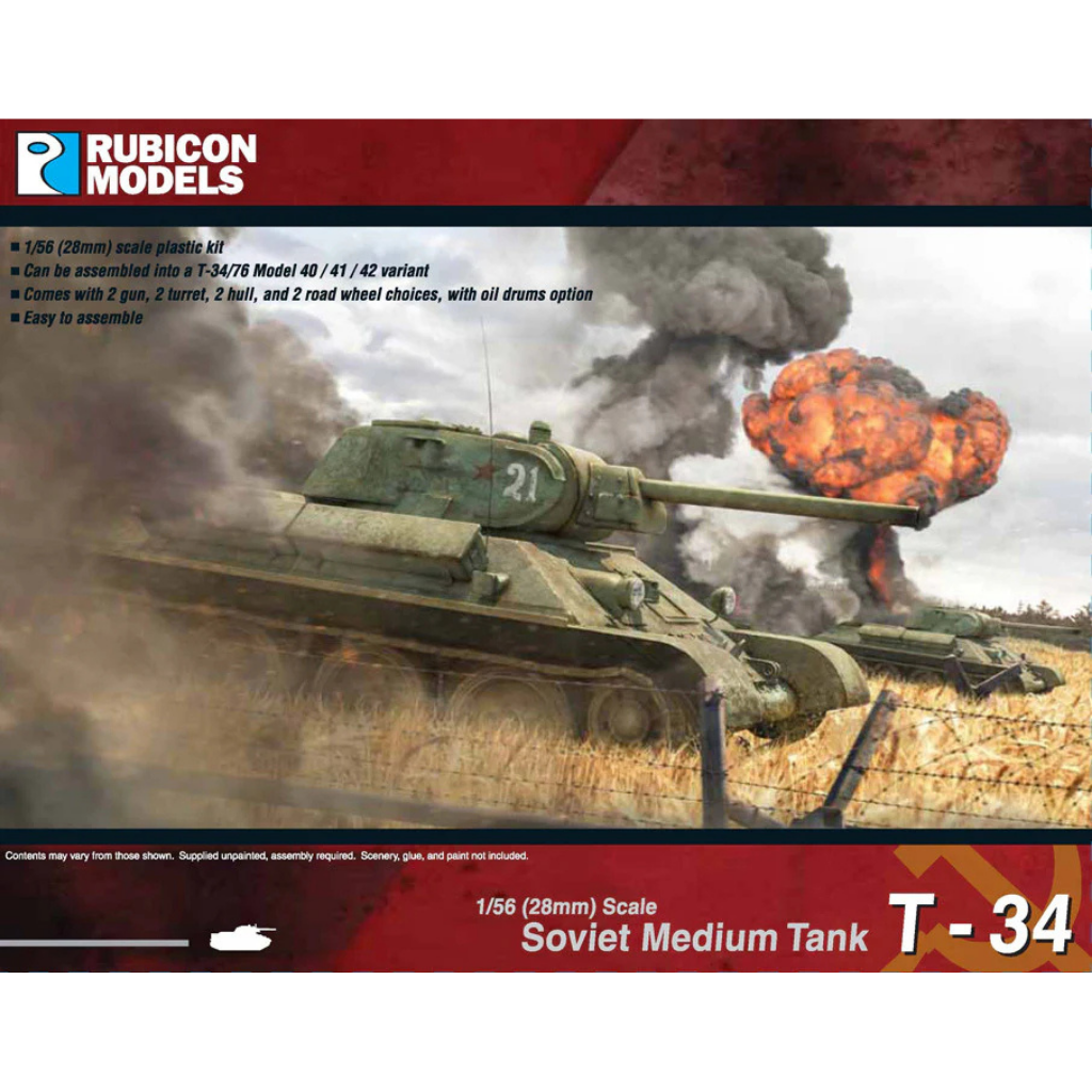 Rubicon Models T-34/76 Early Mid War – pudełko zestawu 1/56 28mm Bolt Action