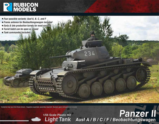 Panzer II Ausf A B C F Beobachtungswagen – okładka pudełka Rubicon Models, model nr 234 w lesie, 280112