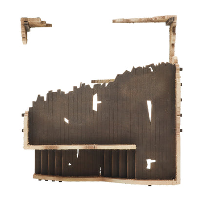 Warlord Games Adobe Building SLC0035 – widok zniszczonego budynku adobe z góry, wnętrze i układ pomieszczeń, teren do Bolt Action
