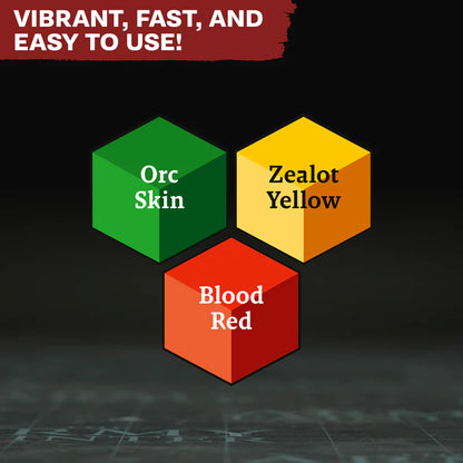Introductory Set - paleta 3 kolorów Speedpaint: Orc Skin (zielony), Zealot Yellow (żółty), Blood Red (czerwony)
