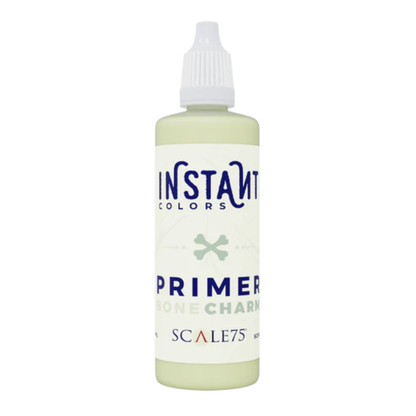 Instant Colors Primer Bone Charm 60ml SCPR-005 - butelka podkładu akrylowego Scale75 w kolorze kremowo-beżowym, widok z przodu
