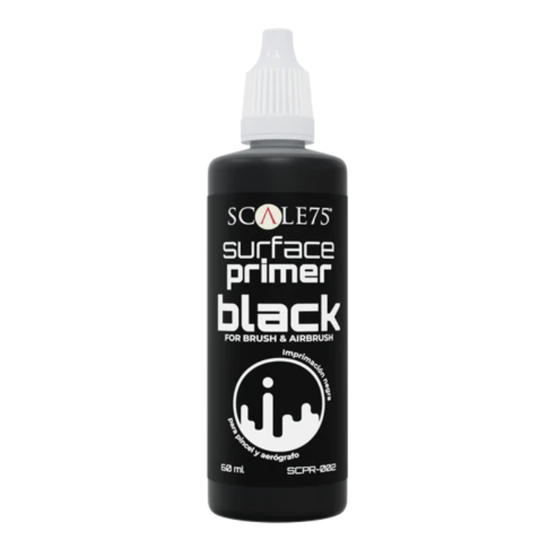 Scale75 Surface Primer Black 60ml – widok ogólny butelki czarnego podkładu akrylowego do figurek i modeli